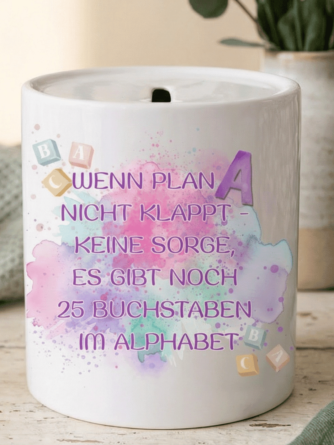 WENN PLAN A NICHT KLAPPT Spardose - Alles auf Anfang - personalisierte Geschenke für Frauen