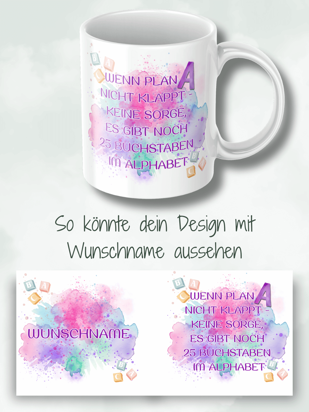 WENN PLAN A NICHT KLAPPT Tasse - Alles auf Anfang - personalisierte Geschenke für Frauen