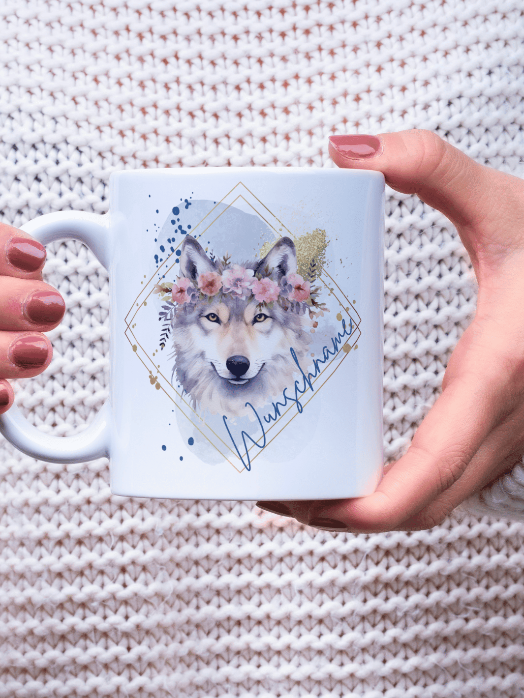 Wolf Tasse personalisiert. Achtsame Geschenke für Frauen und Mädchen bei Alles auf Anfang in Bedburg, NRW