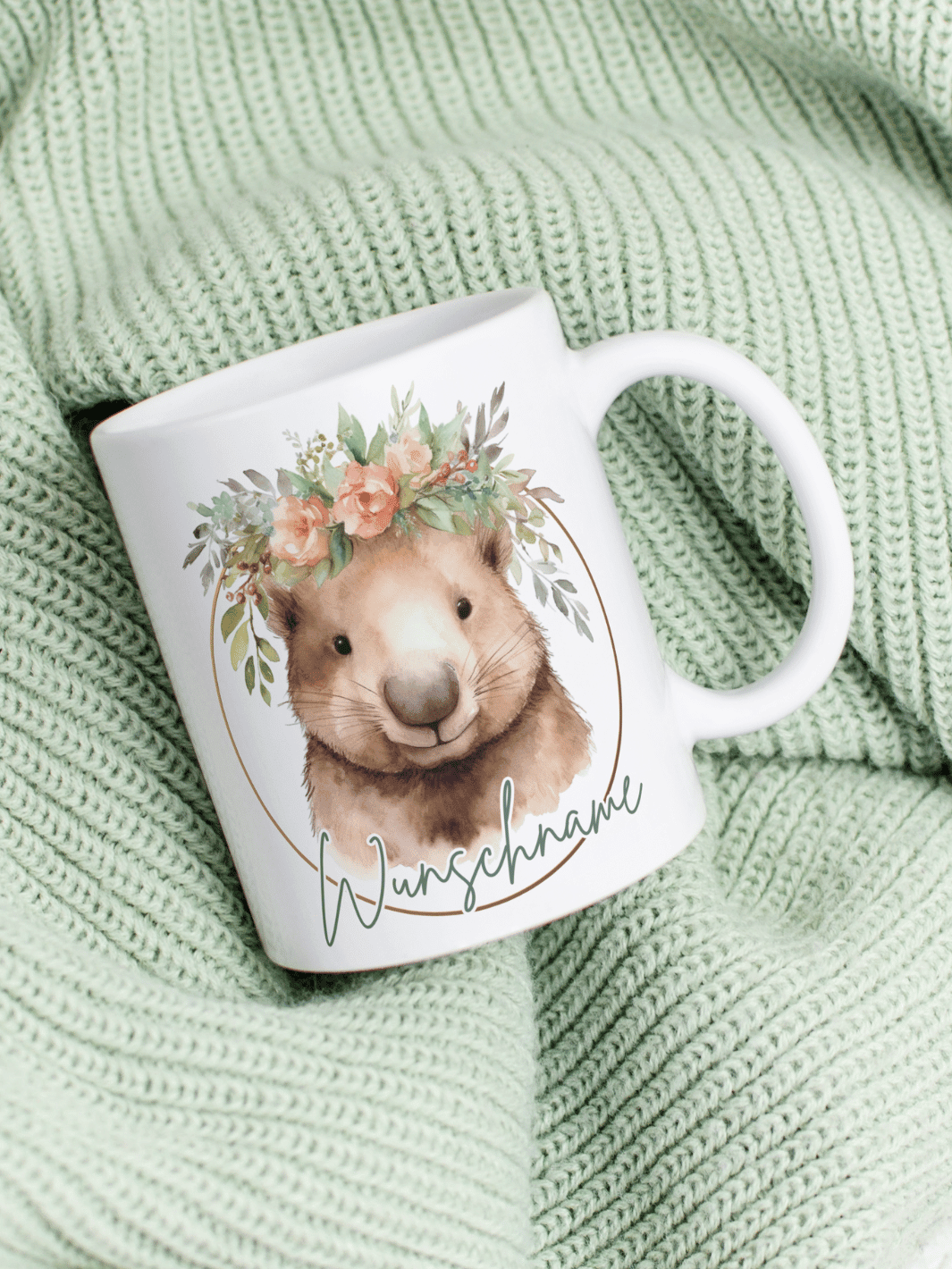Wombat Tasse personalisiert. Achtsame Geschenke für Frauen und Mädchen bei Alles auf Anfang in Bedburg, NRW