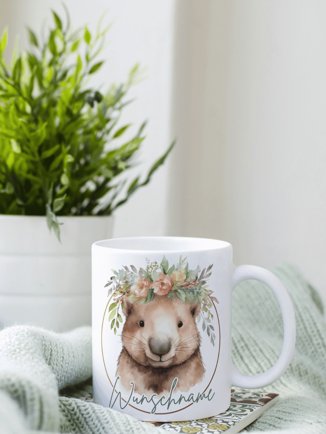 Wombat Tasse personalisiert. Achtsame Geschenke für Frauen und Mädchen bei Alles auf Anfang in Bedburg, NRW