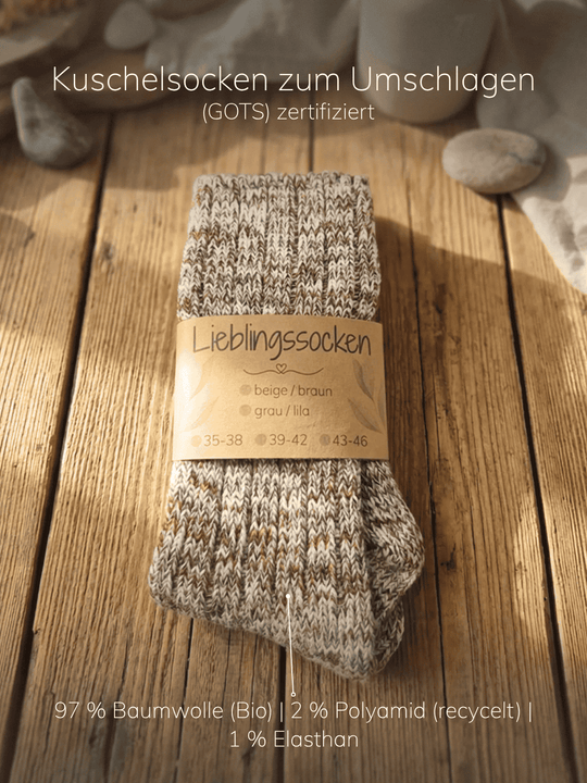 Kuschelsocken aus Bio-Baumwolle. Achtsame Geschenke für Frauen bei Alles auf Anfang in Bedburg, NRW