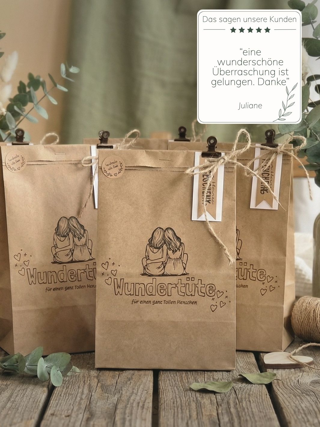Kundenstimme Wundertüte Seelenwärmer - achtsame Geschenke für Frauen bei Alles auf Anfang in Bedburg NRW. 