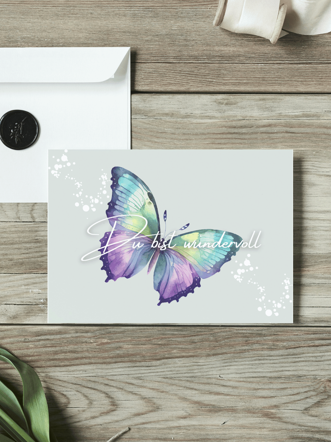 Du bist wundervoll - Postkarte aus recycelten Papier. Achtsame Geschenk für Frauen von Alles auf Anfang aus Bedburg NRW
