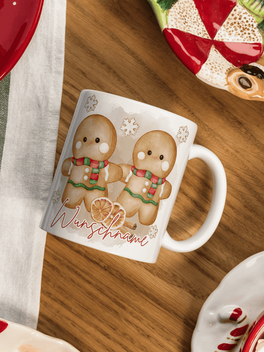Lebkuchenmann Tasse - personalisiert mit Name - Alles auf Anfang - Geschenke für Frauen