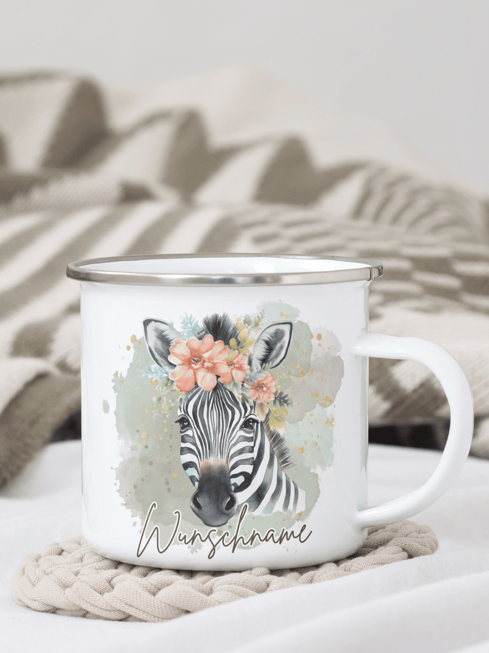ZEBRA Emaillebecher - Alles auf Anfang - personalisierte Geschenke für Frauen
