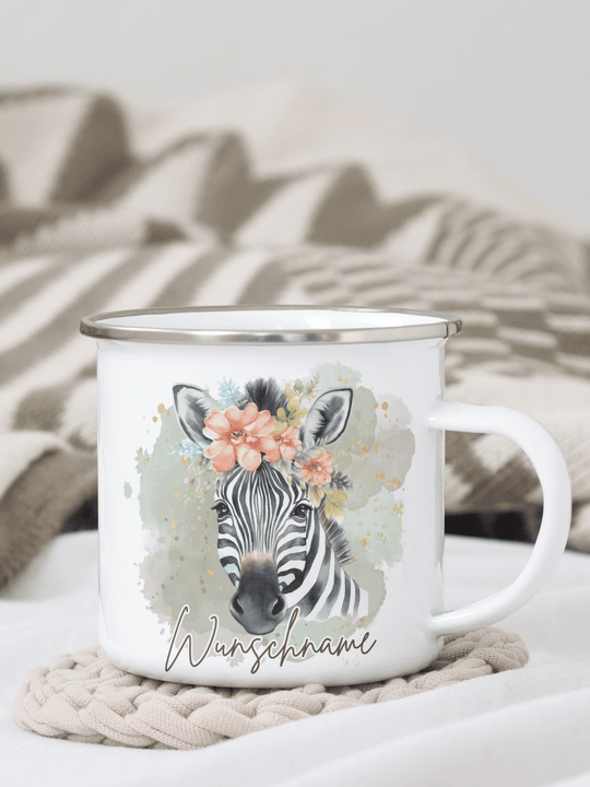 ZEBRA Emaillebecher - Alles auf Anfang - personalisierte Geschenke für Frauen