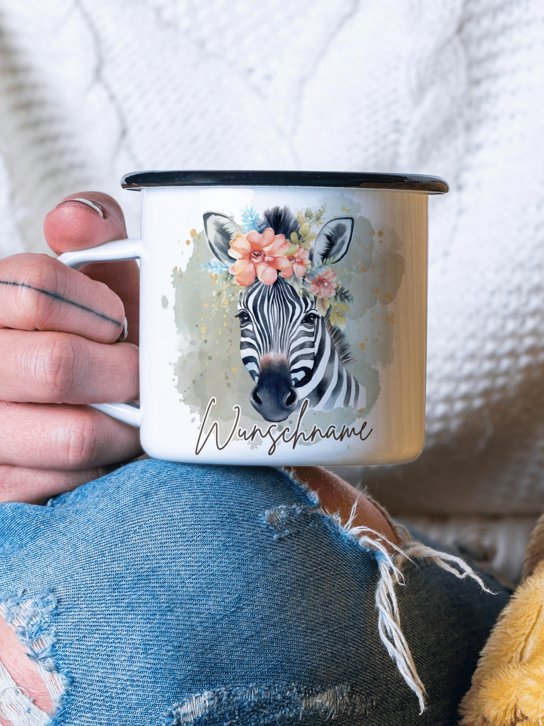 ZEBRA Emaillebecher - Alles auf Anfang - personalisierte Geschenke für Frauen