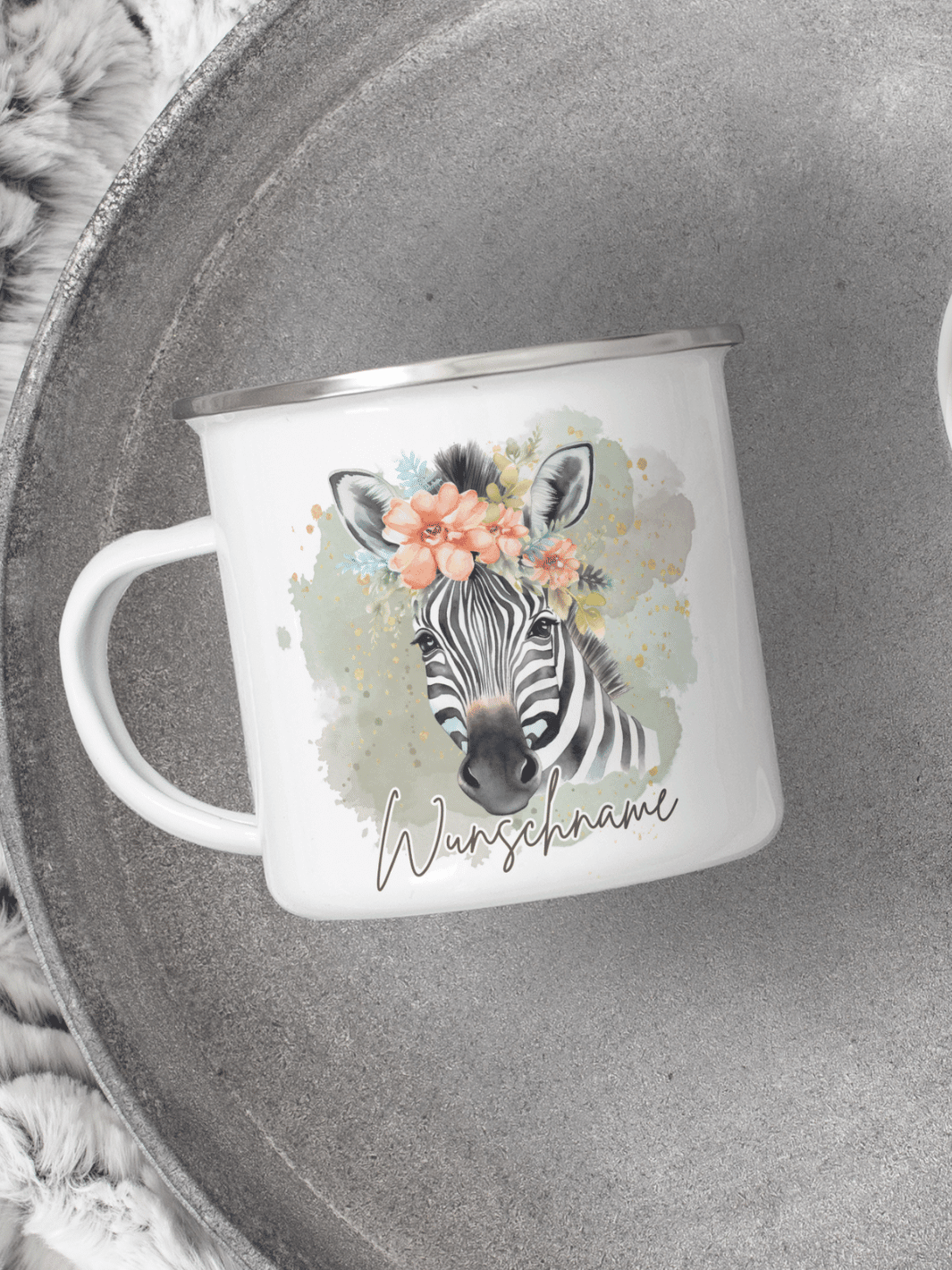 ZEBRA Emaillebecher - Alles auf Anfang - personalisierte Geschenke für Frauen