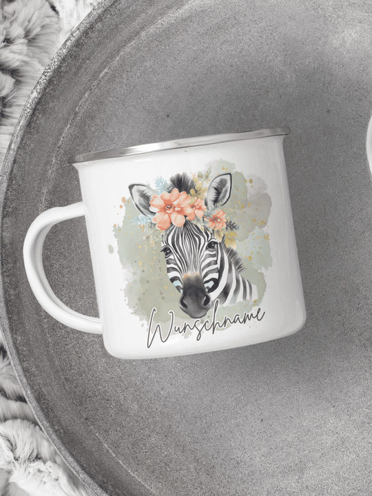 ZEBRA Emaillebecher - Alles auf Anfang - personalisierte Geschenke für Frauen