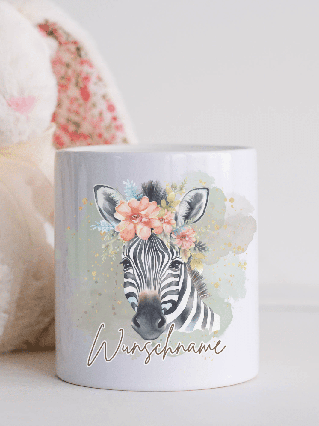 Keramikspardose Zebra mit Name personalisiert - achtsame Geschenke für Frauen bei Alles auf Anfang, Bedburg NRW