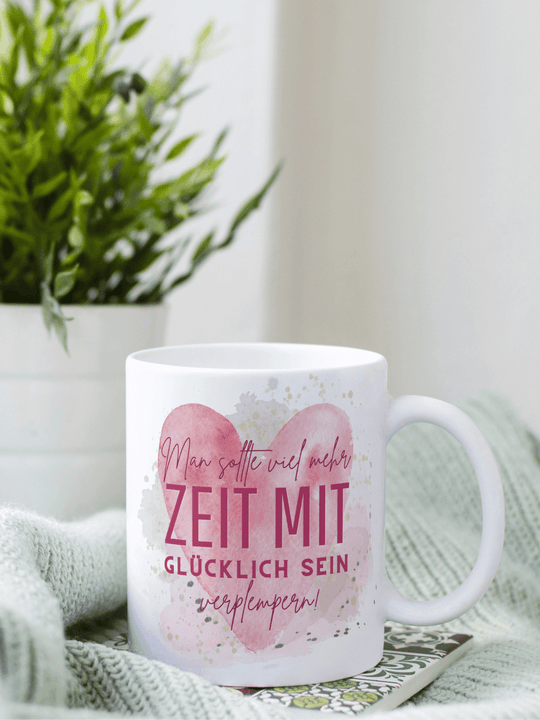 Zeit zum Glücklich sein Tasse - achtsame Geschenke für Frauen und Mädchen bei Alles auf Anfang in Bedburg, NRW