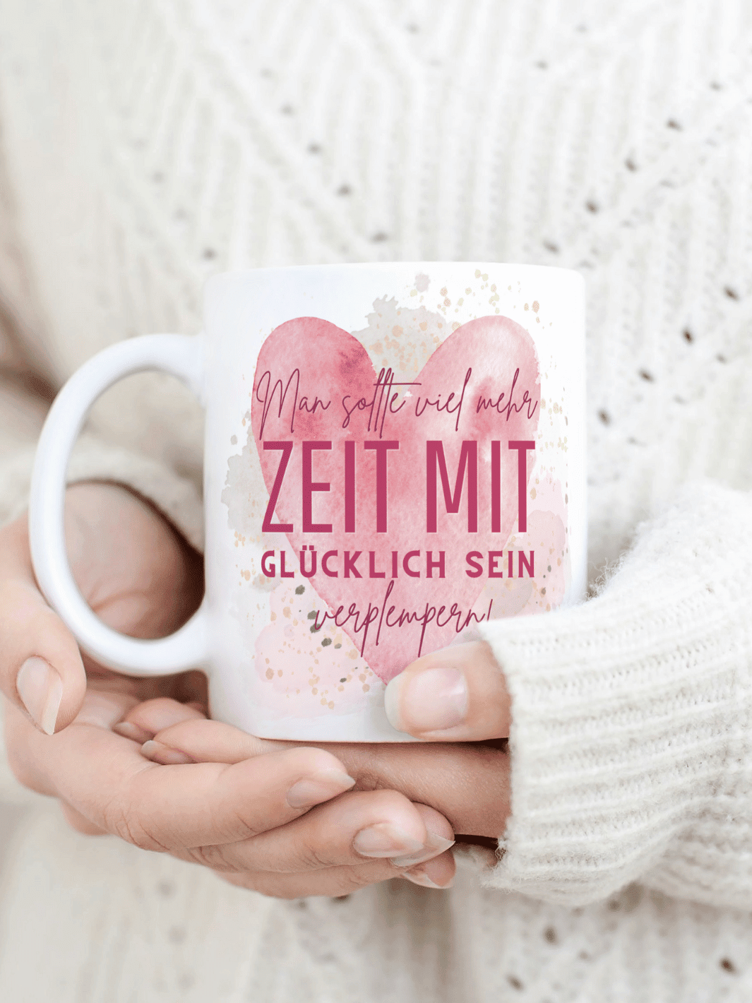 Zeit zum Glücklich sein Tasse - achtsame Geschenke für Frauen und Mädchen bei Alles auf Anfang in Bedburg, NRW