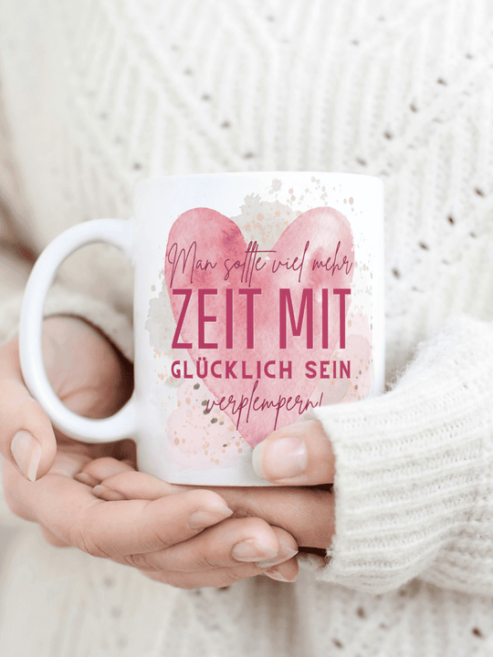 Zeit zum Glücklich sein Tasse - achtsame Geschenke für Frauen und Mädchen bei Alles auf Anfang in Bedburg, NRW