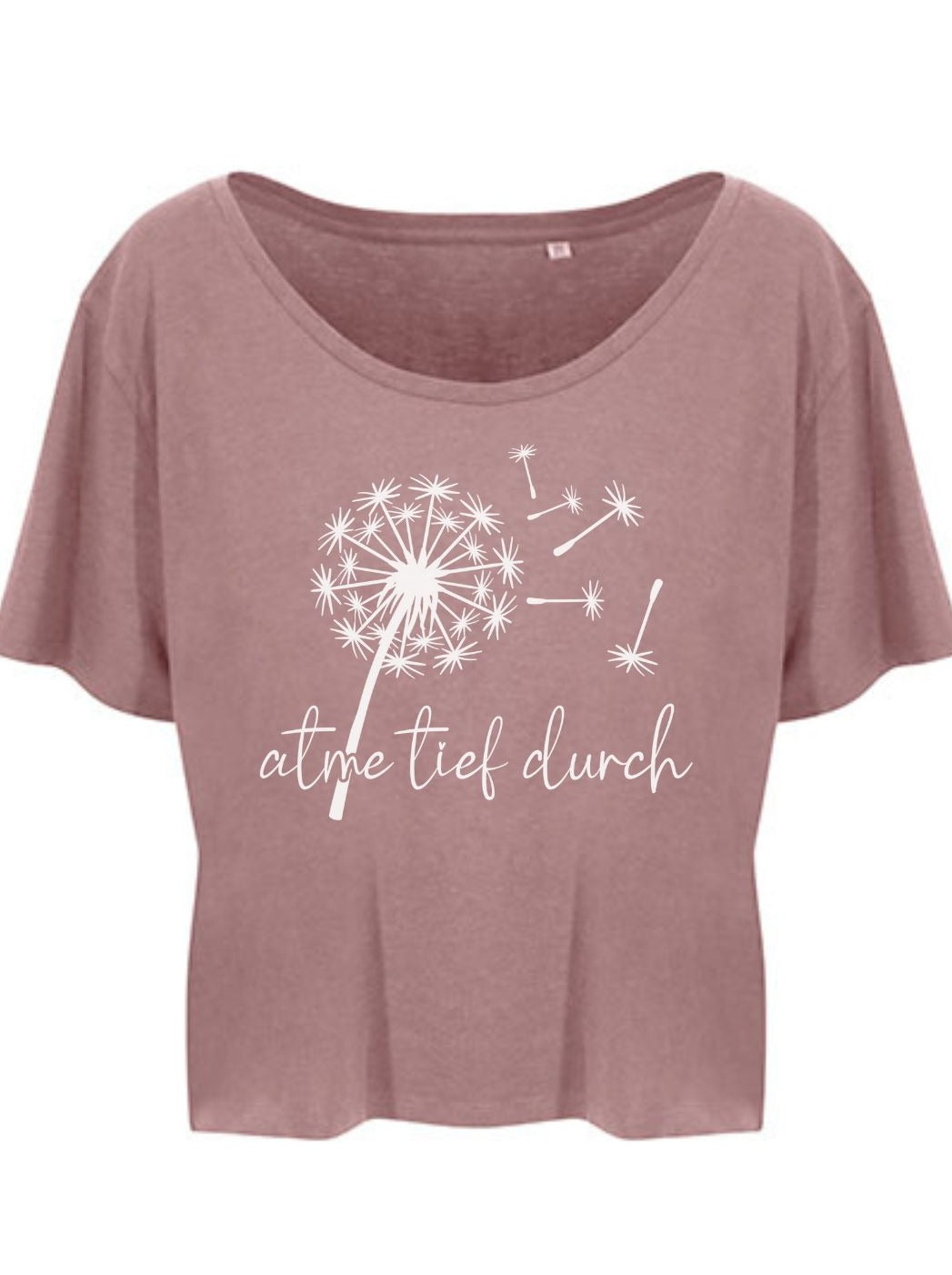 Damen T-Shirt ATME TIEF DURCH cropped dusty pink