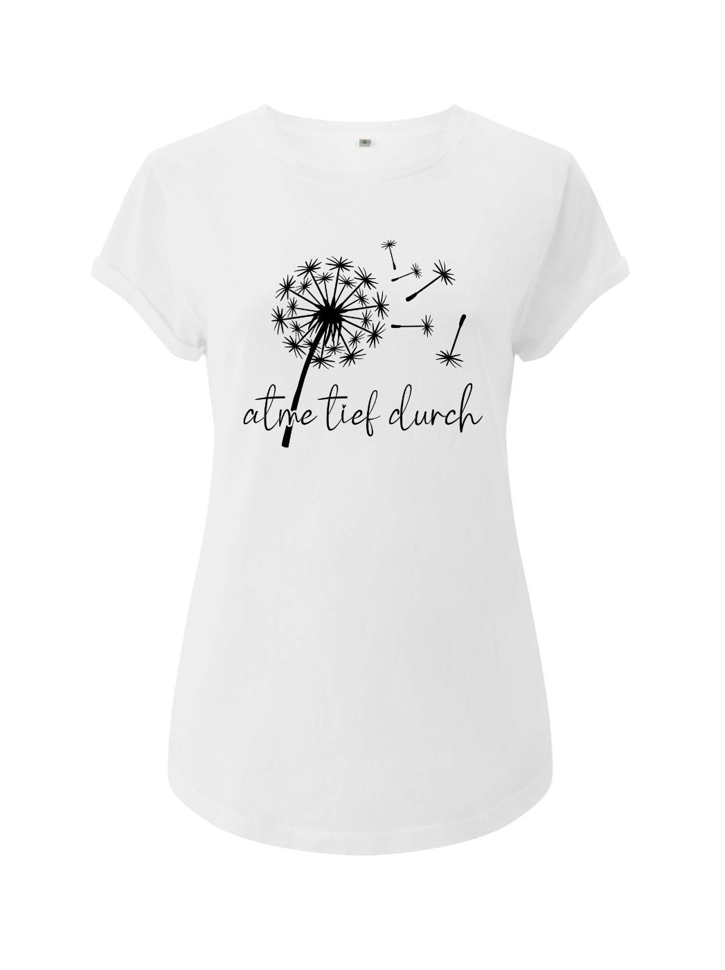 Damen T-Shirt ATME TIEF DURCH rolled arms  weiß