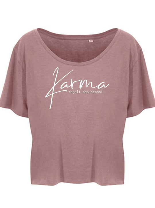 Damen T-Shirt KARMA cropped dusty pink