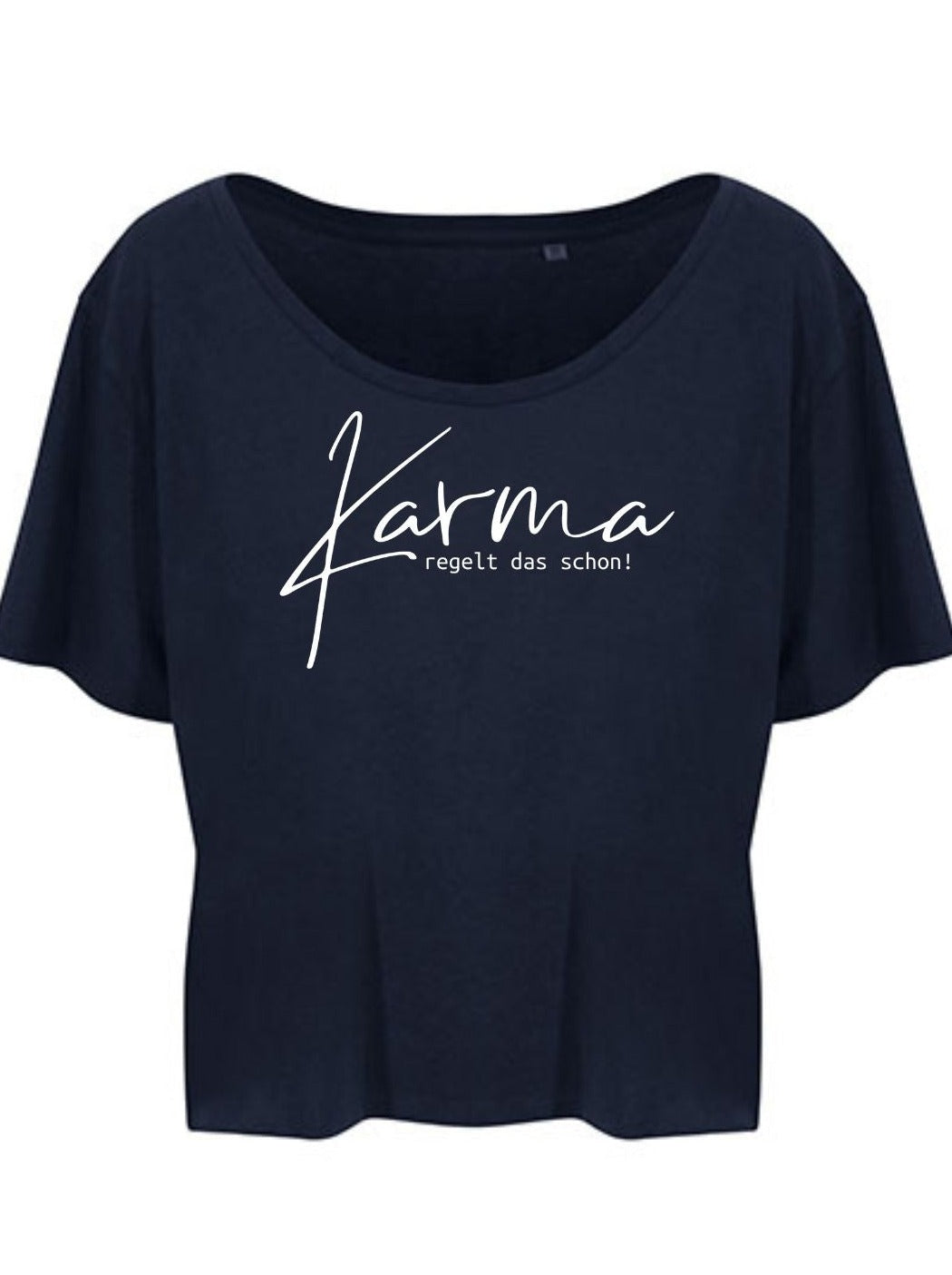 Damen T-Shirt KARMA cropped navy