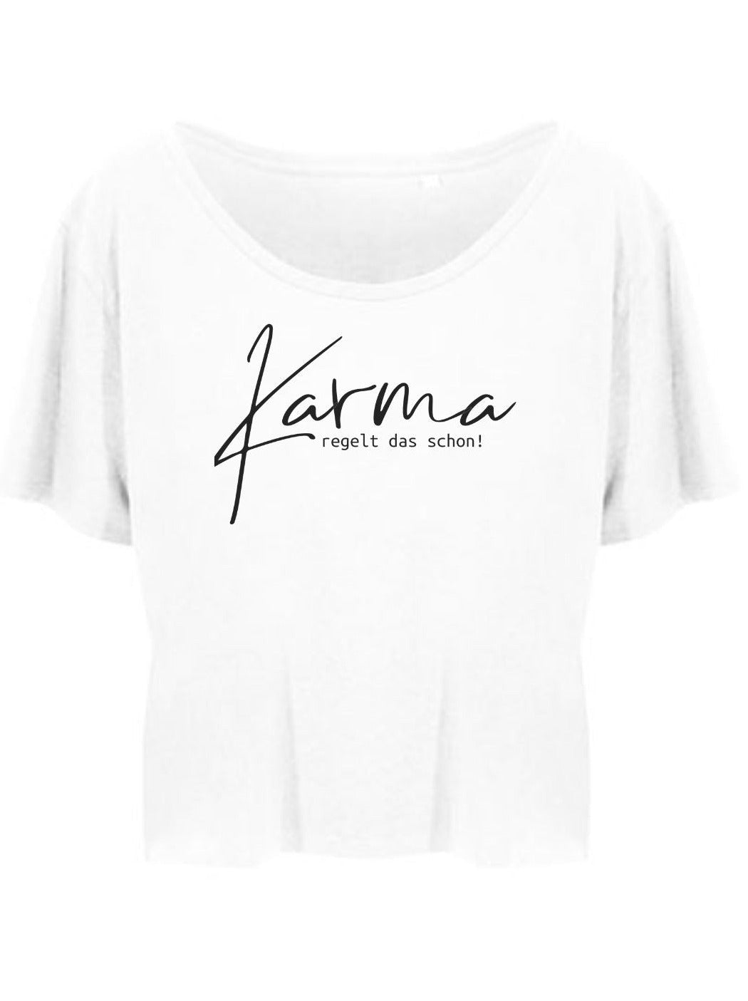 Damen T-Shirt KARMA cropped weiß