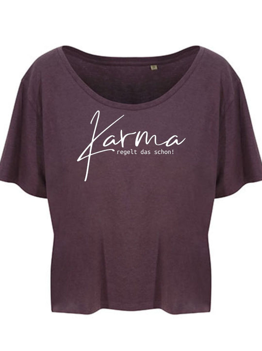 Damen T-Shirt KARMA cropped wild mulberry