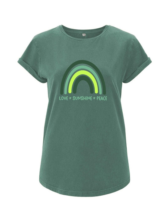 Damen T-Shirt RAINBOW rolled arms sage green