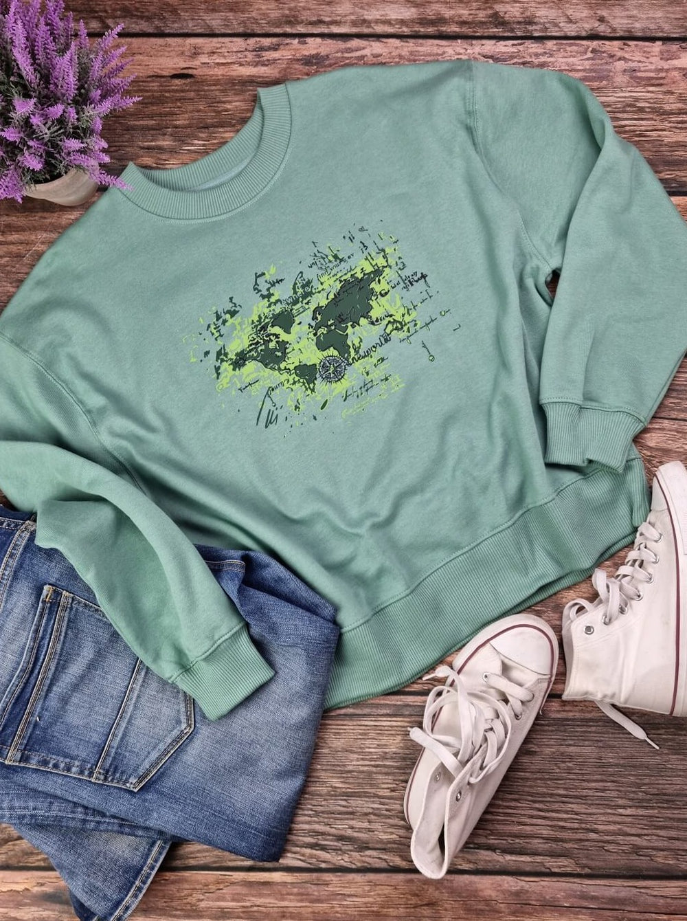 Damen Sweatshirt sage green Traumwelt
